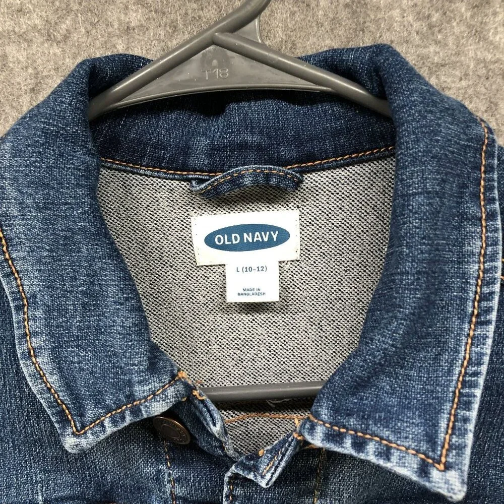 Old Navy Jean Jacket Kids L (10-12) Blue Denim‎ Classic Trucker